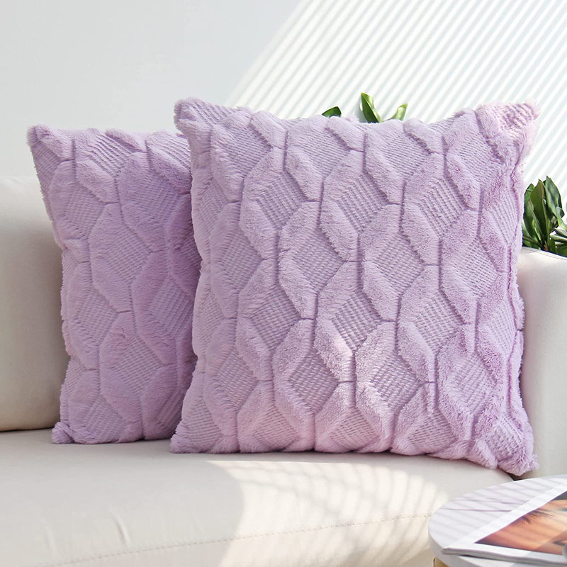Ensemble de 2 coussins décoratifs carrés (livrés avec 450 g chacun) de taille 18 po x 18 po, H 18 po x l 18 po, polyester