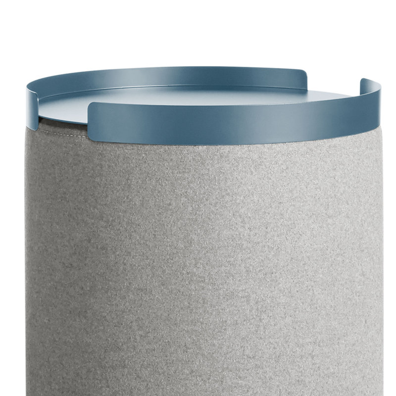 Bumper Powder Coated Steel Tray, Marine Blue, 2" H x 17" W x 17" D