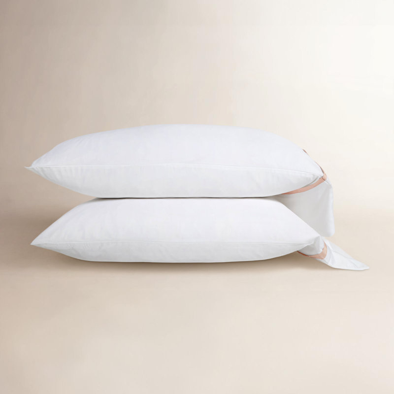 Taie d'oreiller Langston, Standard, Blanc / rose