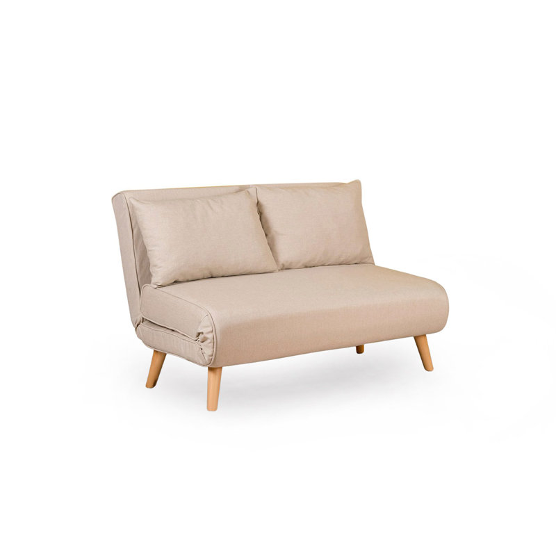 Allinson 120cm Upholstered Convertible Sofa, Cream