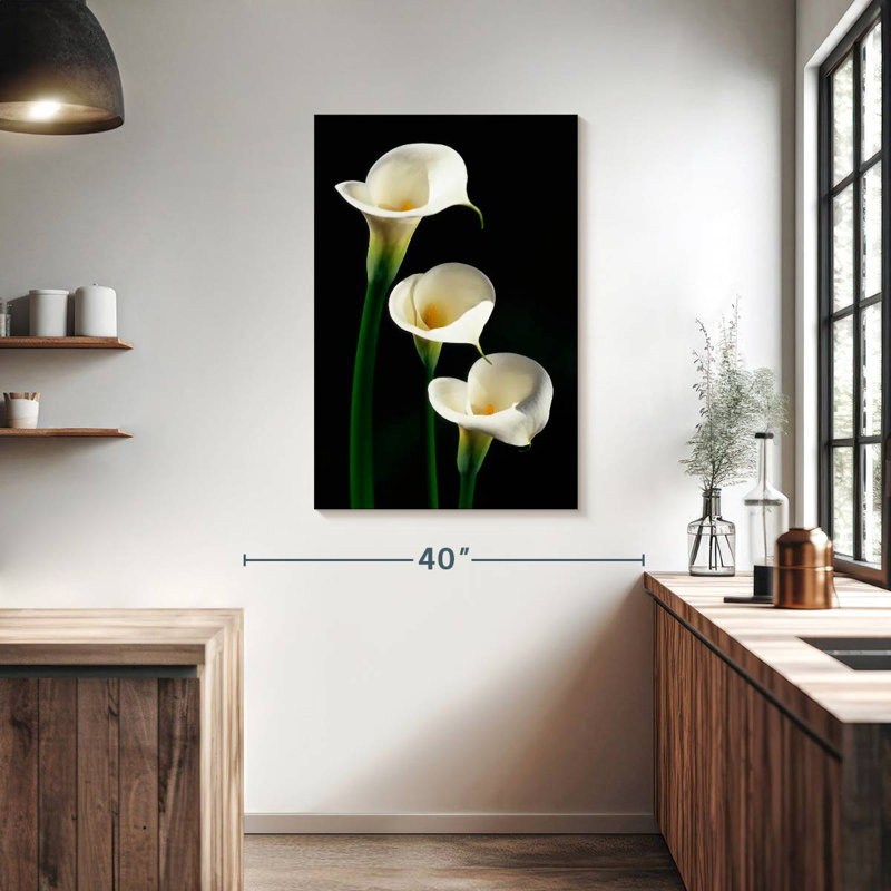 Harnek Three White Calla Lilies, 39" H x 26" W
