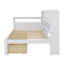 Lit de jour en bois en L avec sept armoires de rangement et deux tiroirs, lit multifonctionnel avec table d'étude-115146805-115146806
