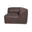 Fauteuil de coin Form en cuir brun ardoise