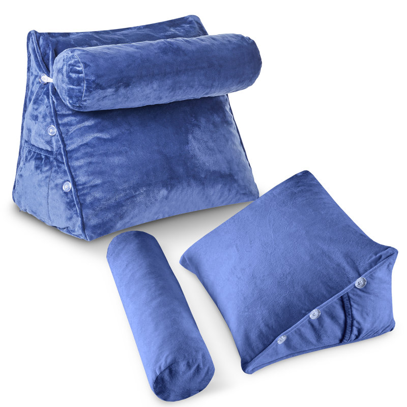 Housse et insert de traversin en velours, Bleu marine