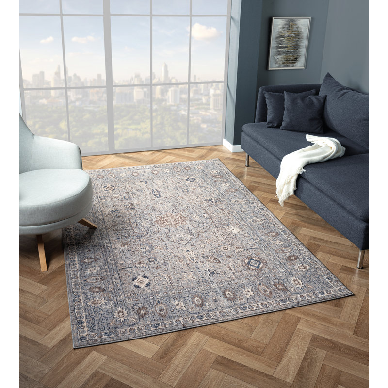 Tapis bleu Armada de 1 pi 10 po x 3 pi United Weavers Armada
