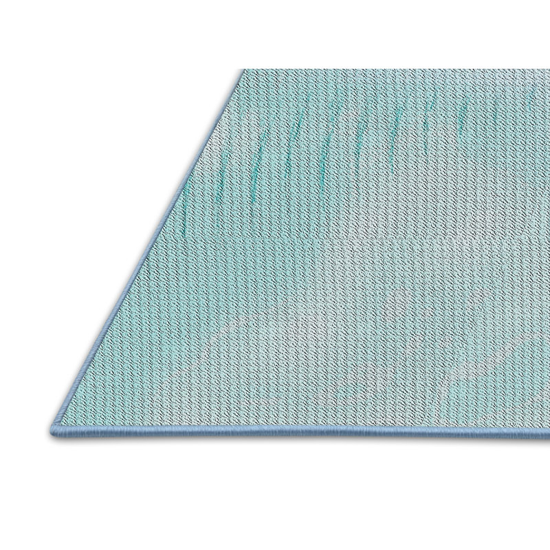 Tapis bleu ciel à motif, Rectangle 8 pi x 10 pi