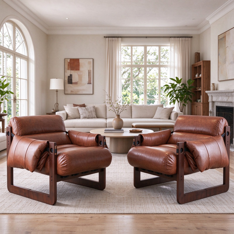 Fauteuil d'appoint 33,5 pouces Mid Century Modern, Brown