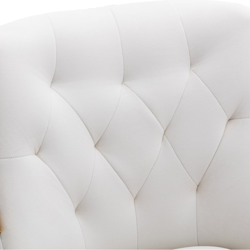 Arbri Velvet Side Chair, White Velvet