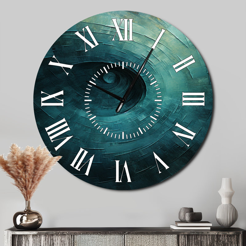 Horloge murale Teal, Surdimensionné