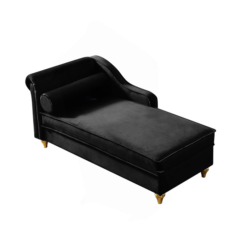 Mercer41 Modern Upholstery Chaise Lounge Chair With Storage Velvet ...