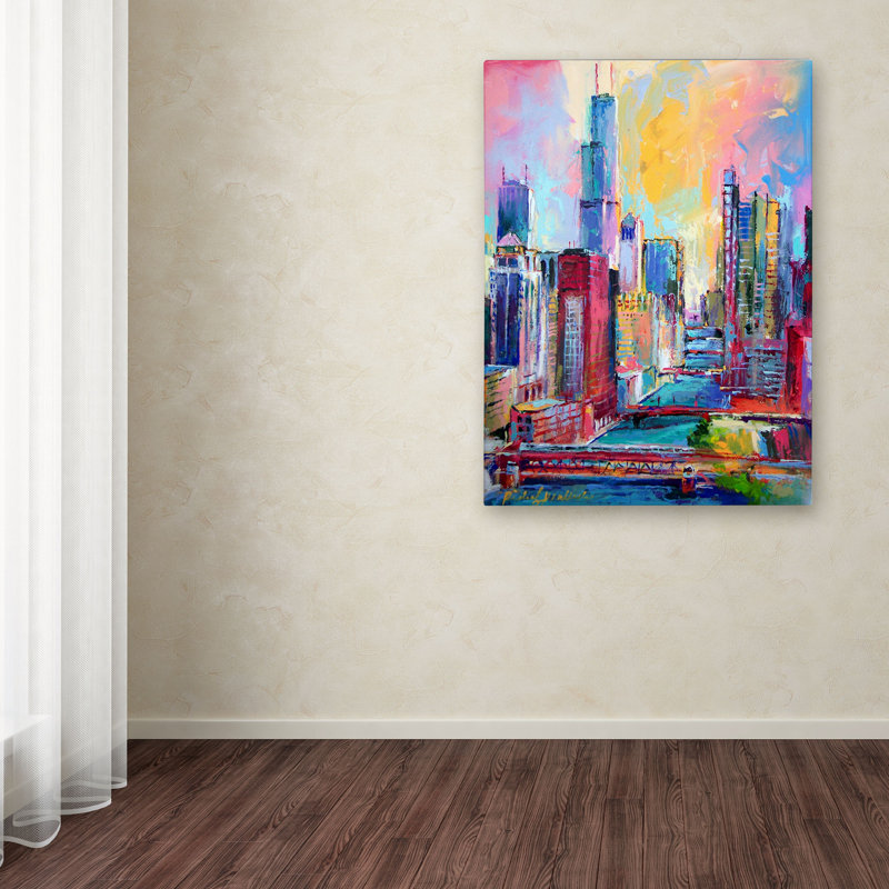 Art mural sur toile tendue - Richard Wallich «Chicago 3», décoration murale pour le salon, la chambre à coucher ou le bureau - 24 x 32