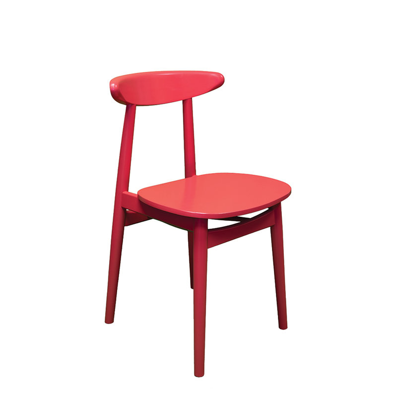 Acushnet 43cm H Solid Wood Ladder Back Stacking Side Chair, Red