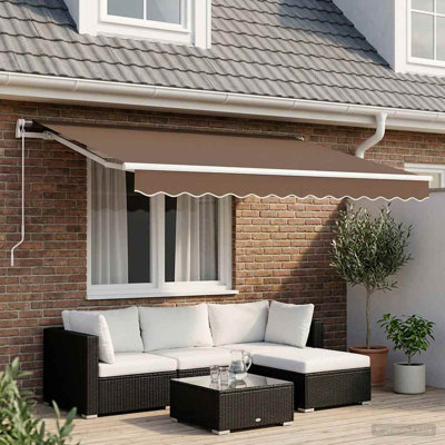VidaXL Fabric Cover Retractable Patio Awning