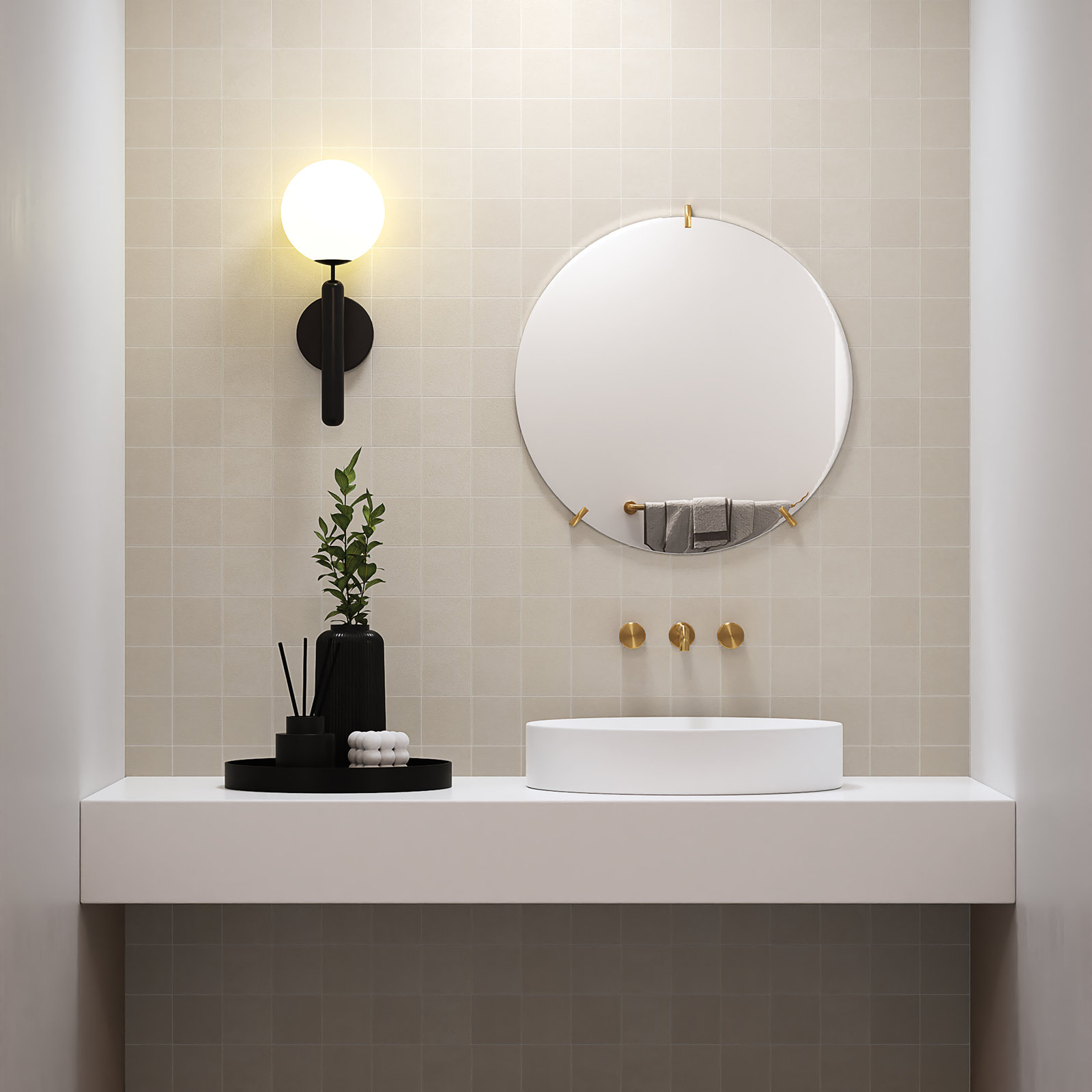 Sahara 4" x 4" Porcelain Tile, Gray