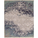 Hand Woven Silk and Wool Floral Area Rug
