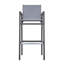 Tabouret de bar d'extérieur Noverra avec toile en textilène gris et structure en aluminium