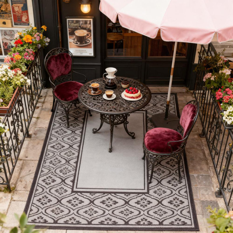Tapis de patio, tapis d'extérieur réversible, paille de plastique imperméable avec sac de transport