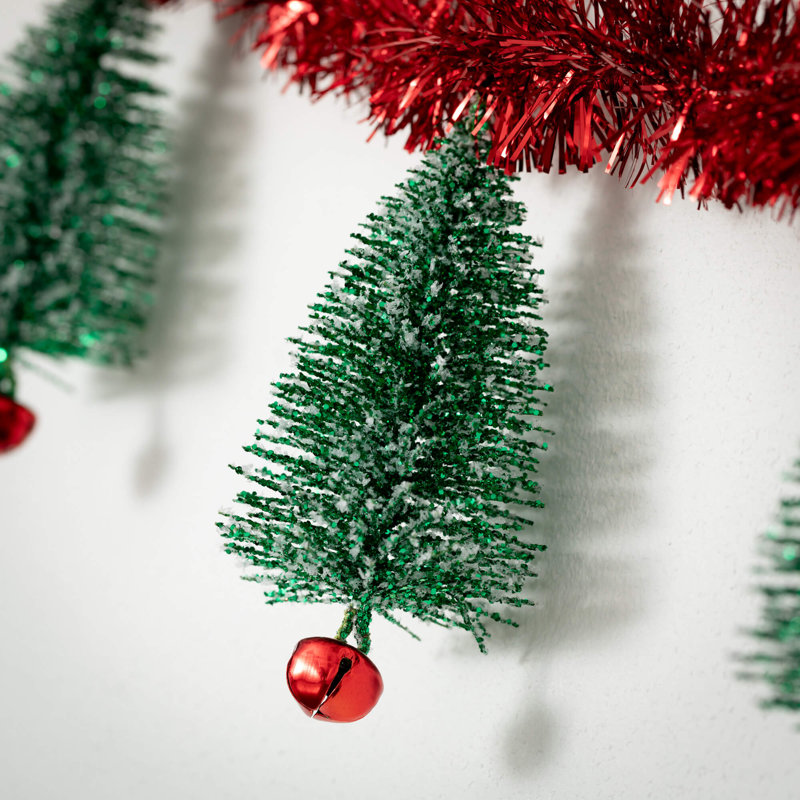 48" Christmas Bottlebrush Tree Garland, Red-Cream, Red/Green