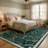 Washable Farmhouse Floral Area Rug with Non-Slip for Bedroom Nursery Living Room Decor-Green-1712371958-1713935748