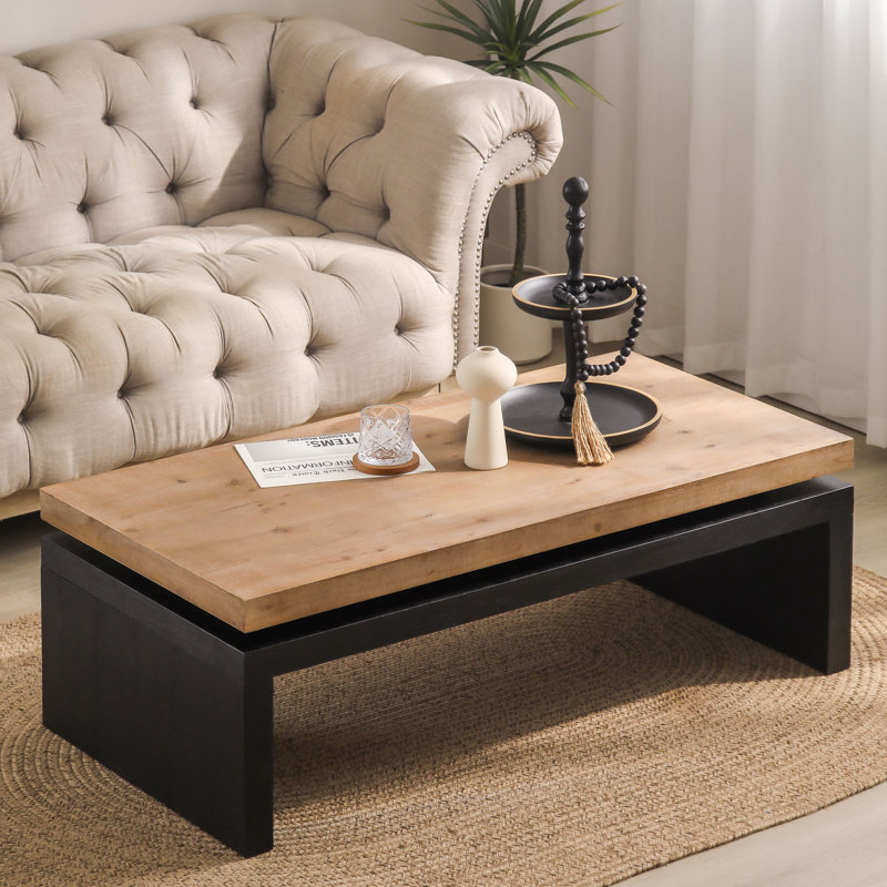 Table basse moderne, Naturel / noir