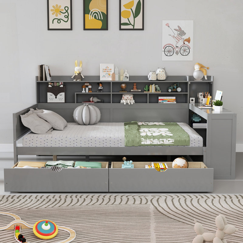 Lit de jour en bois multifonctionnel, Double 