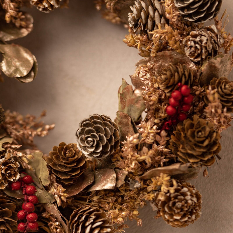 Handcrafted Faux Berry Wood 24cm Wreath, Red Berry