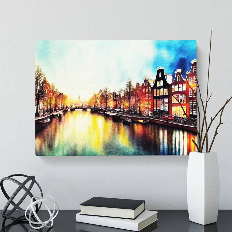 Amsterdam CanalVol.2 - Wrapped Canvas Print, 35cm H x 50cm W x 3cm D