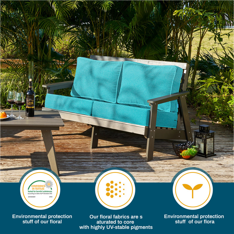 Outdoor 4'' Cushion Cover, Lake Blue