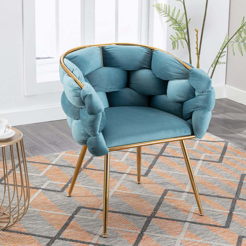 Hummera Upholstered Accent Chair, 1, Blue Velvet