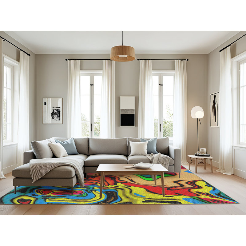 Abstract Indoor Rug, Rectangle 8' x 10'