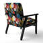 Fauteuil d'appoint rembourré à motif multicolore