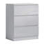 Carlton 3 Drawer Chest Of Drawers: 60cm Wide. High Gloss Front. Scratch Resistant. Modern No Handle Design.-39703019