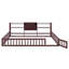 Structure de lit en bois avec bibliothèque et tablettes de rangement à 3 niveaux-133013993-133013992