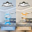 28 po Ventilateur de plafond encastré moderne avec lumières étoilées et contrôle APP pour chambre à coucher