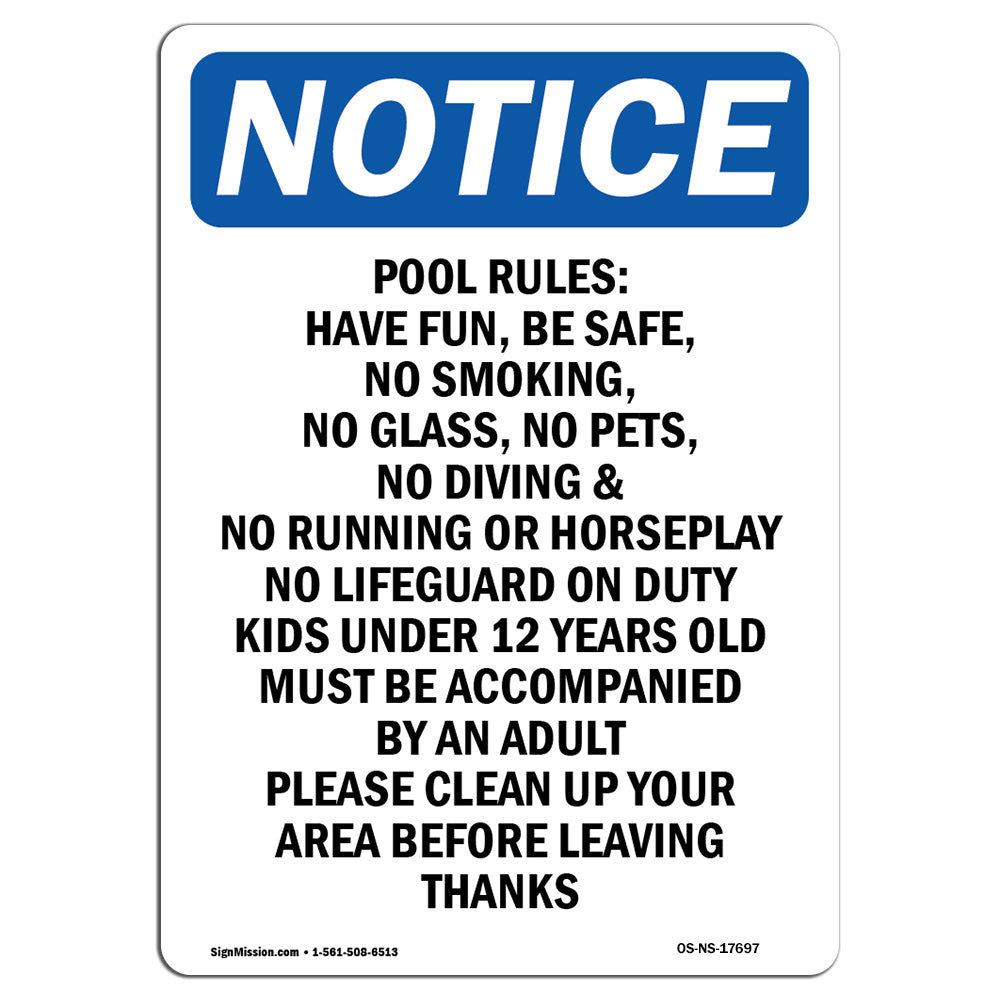 SignMission Pool Rules Have Fun Be Safe Sign Wayfair