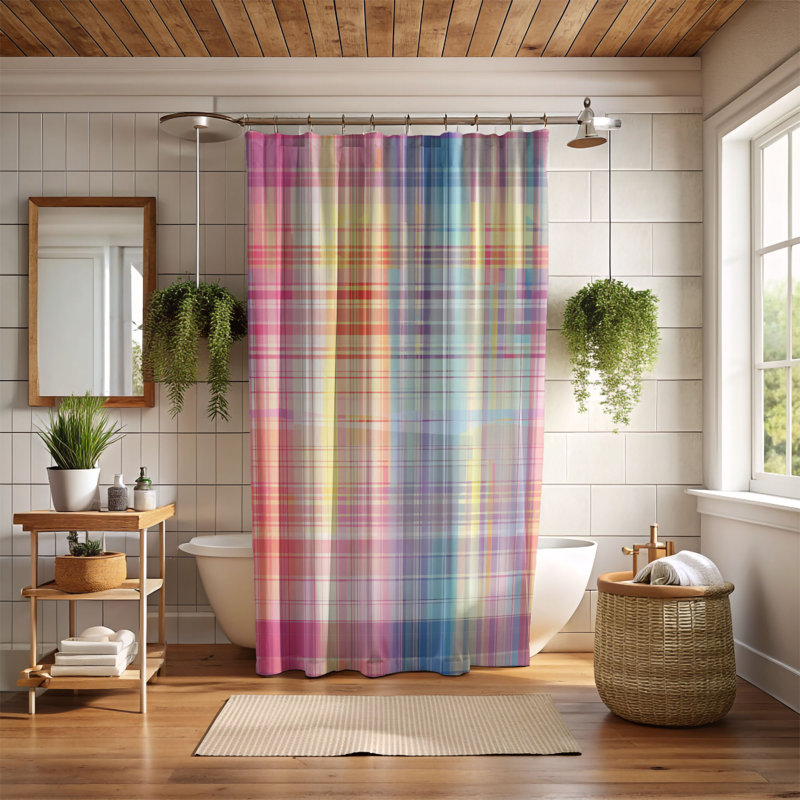 Plaid Dyes - Rideau de douche Premium, H 74 po x l 71 po