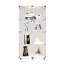Vitrine à deux portes en verre avec 4 tablettes - lumières DEL pour le salon, la chambre à coucher, mezzanine 64,7 po x 31,7 po x 14,3 po, cadre blanc trempé et stable pour couloir