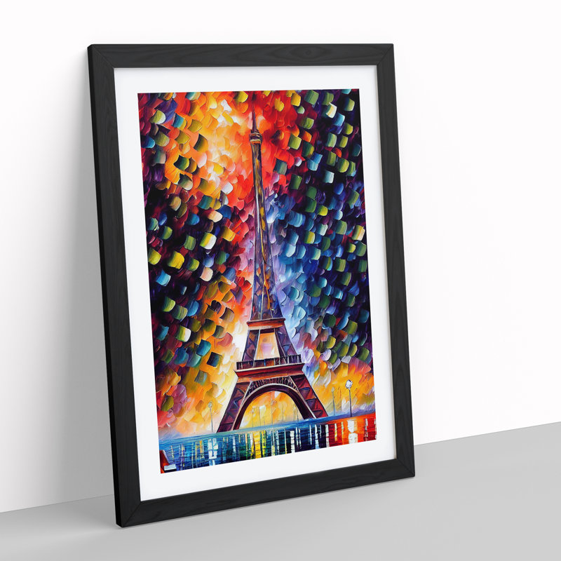 Eiffel Tower In Paris No.3 - Single Picture Frame Print, Black Framed, 64cm H x 46cm W x 2cm D