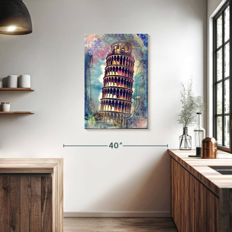 Lilie Grunge Tower Of Pisa, 36" H x 24" W