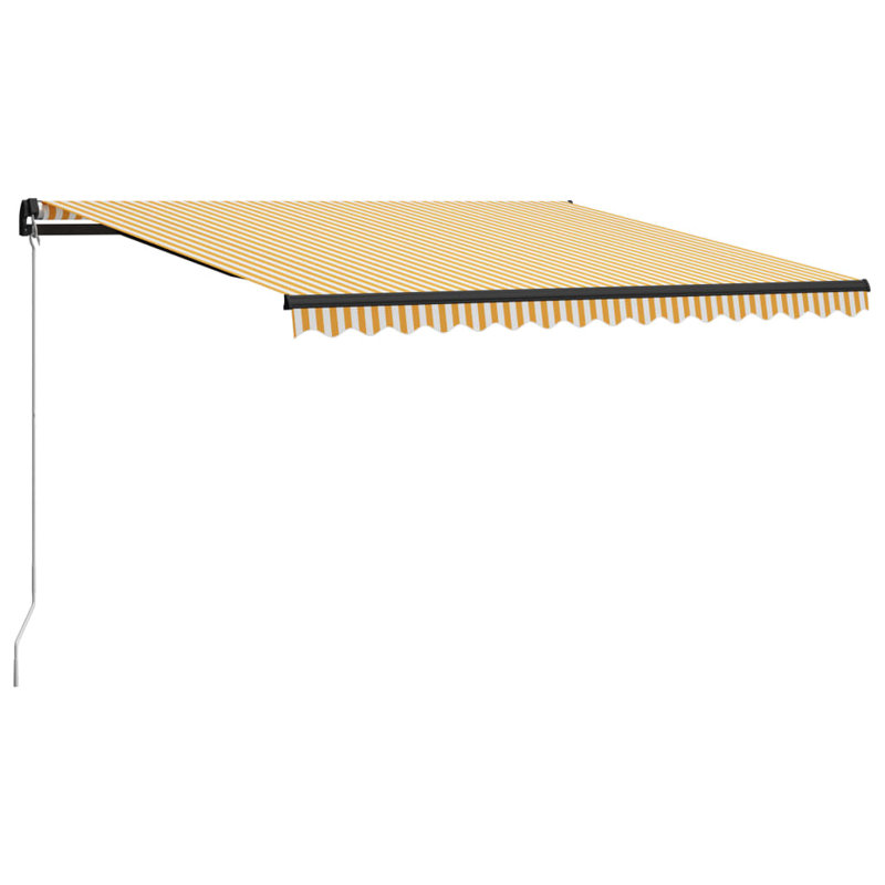 Dakota Fields 4cm D Polyester Black Cover Retractable Patio Awning, 300x250 cm, Yellow/White