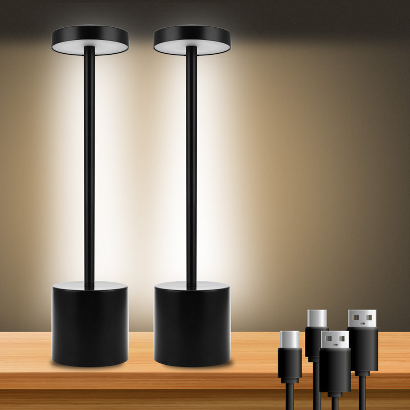 13.4'' Touch Dimmable Desk Lamp 2700K/4000K/5000K, Rechargable Lamps, Black