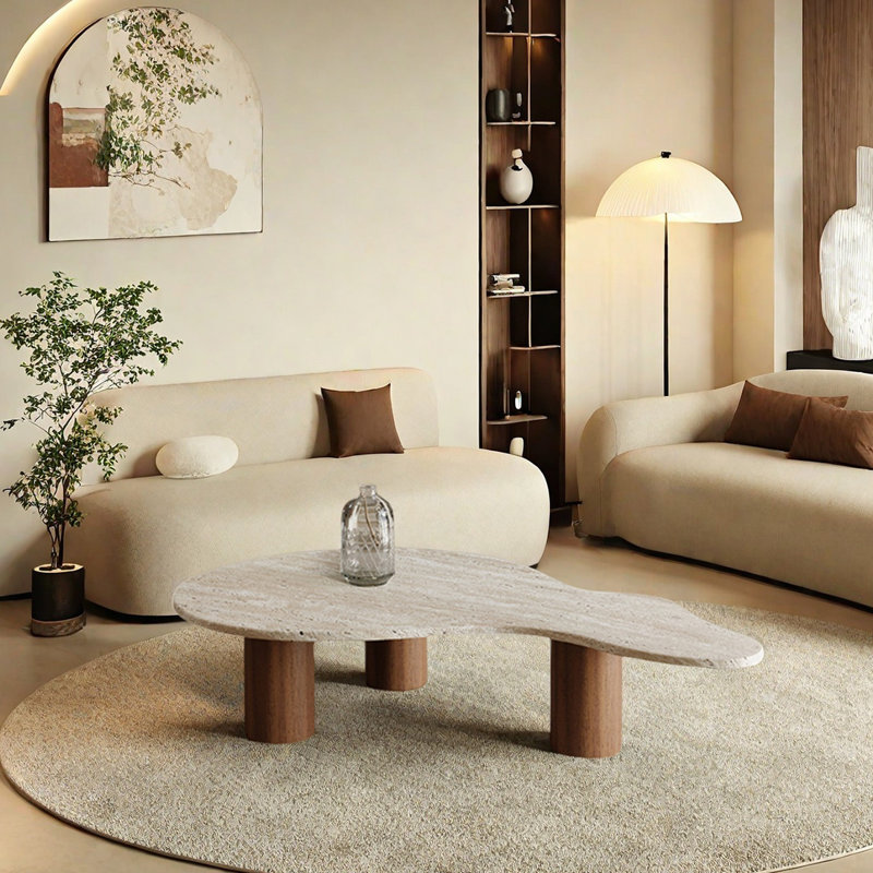 Table basse au design moderne unique, Brun, H 13,77 po x L 55,11 po x l 33,85 po