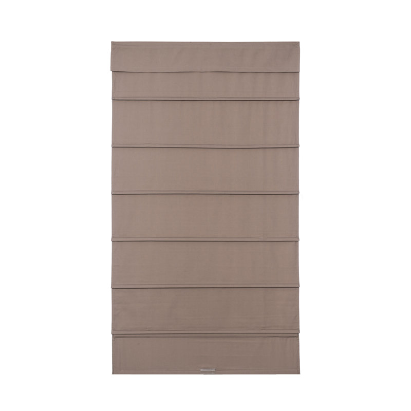 Room Darkening Roman Shade, 23"W x 64"L, Brown