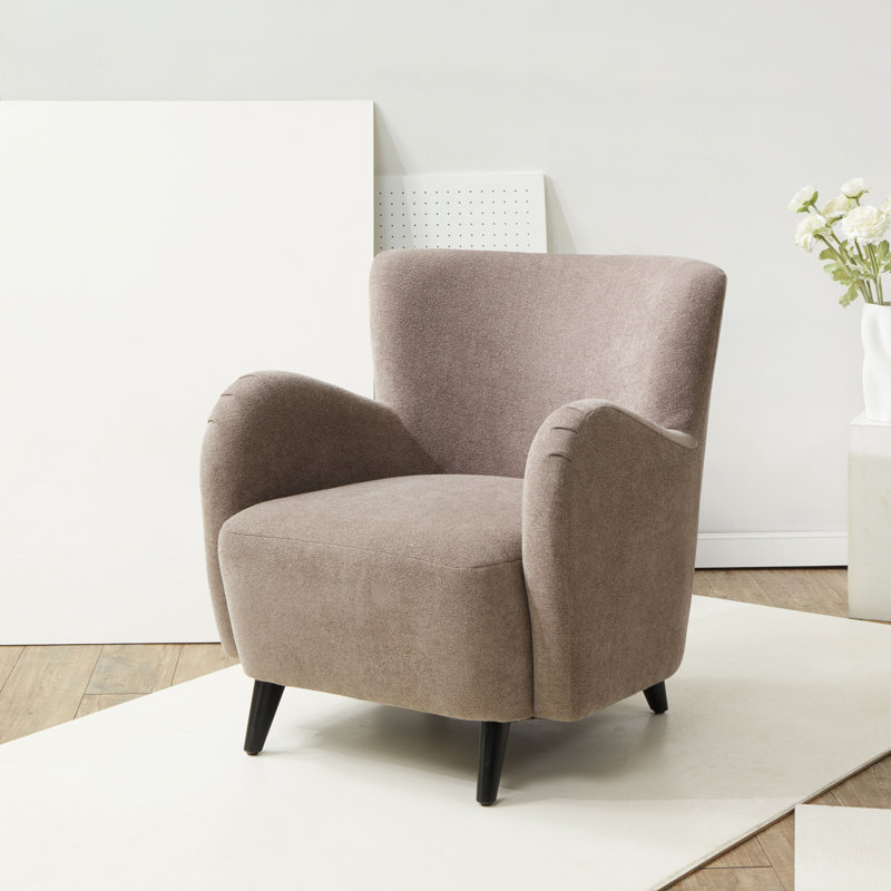 Bowie Upholstered Armchair, Dark Brown Boucle