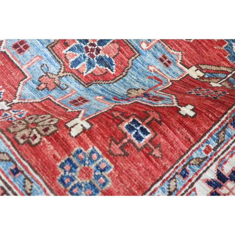 Hand Knotted Wool Area Rug in Multi