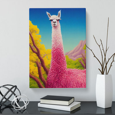 Llama Kitsch - Wrapped Canvas