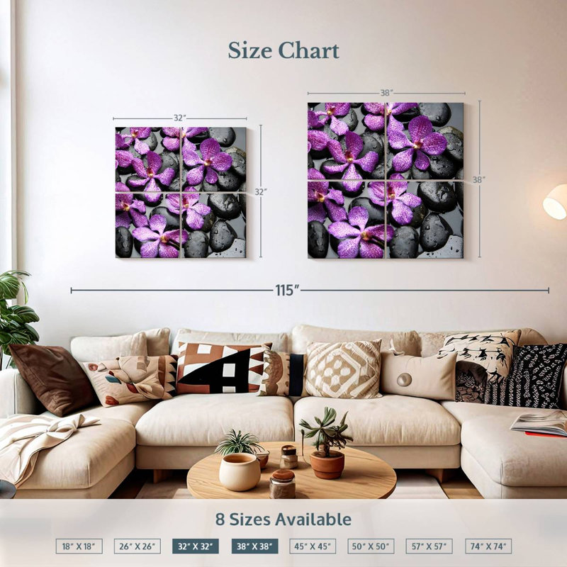 Kerrick Zen Pebbles V, 38" H x 38" W