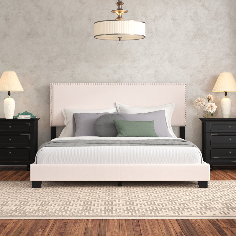 Cialan Upholstered Standard Bed, California King, Gray