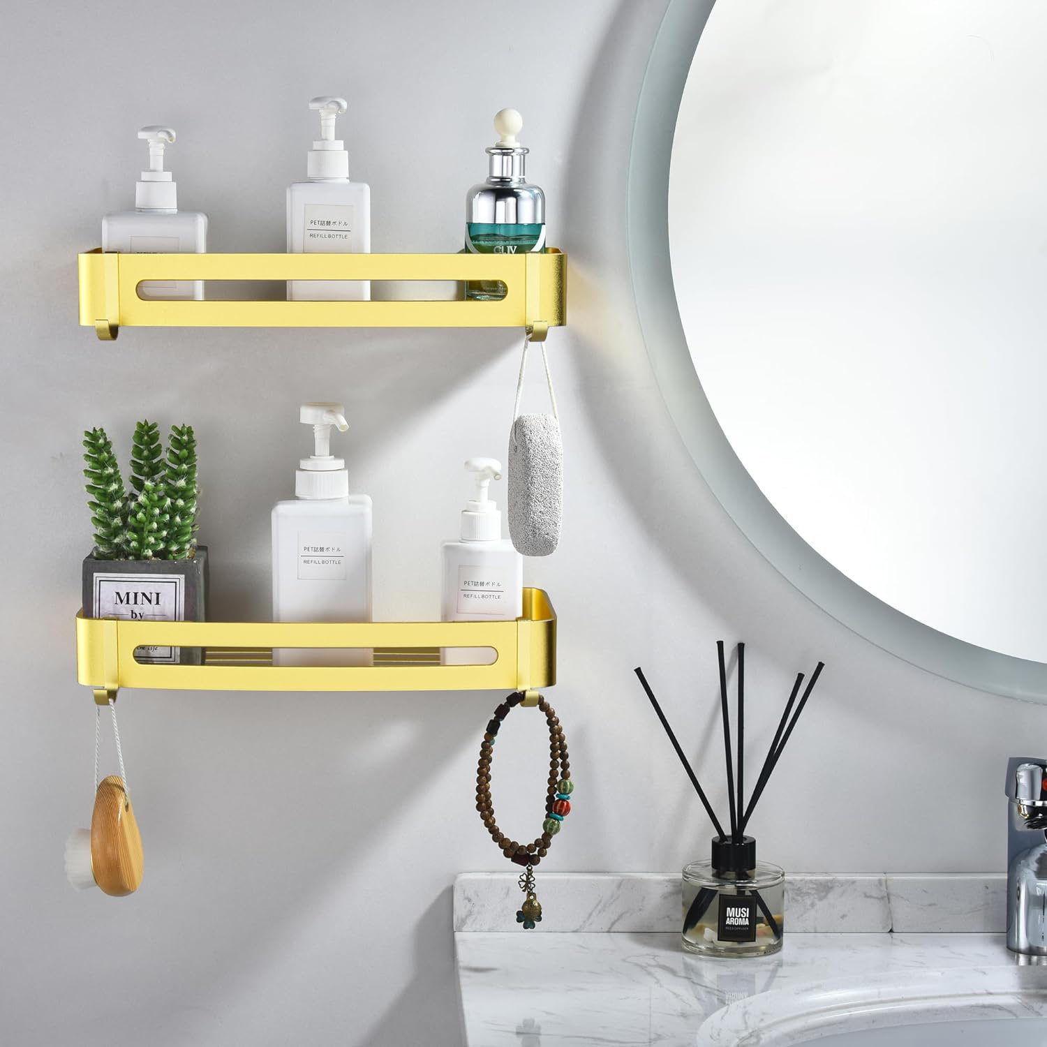 Mercer41 Sanborne Adhesive Shower Shelf | Wayfair
