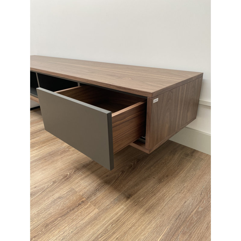Largo Unfinished TV Stand for TVs up to 70", Natural/Grey